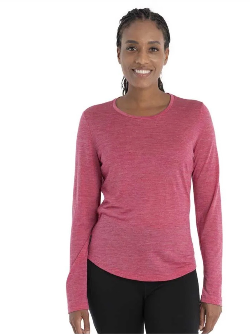 Icebreaker Sphere II Cool Lite Wool Long Sleeve in Pink Size Large